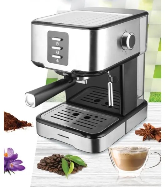 Heinner HEM-850IXBK - Espressor manual cu portafiltru 850W/230V inox/negru