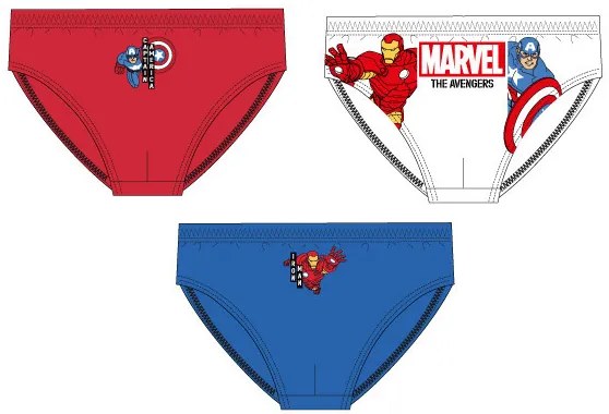 Avengers lenjerie pentru copii, chiloți 3 bucăți/pachet 6/8 ani