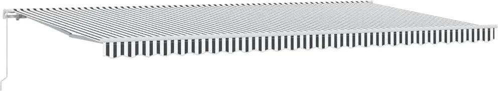vidaXL Copertină retractabilă manual, antracit/alb, 500x300 cm