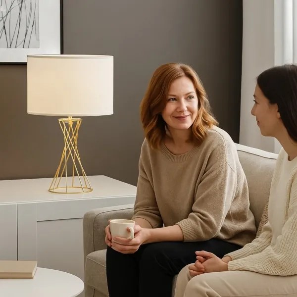 Rabalux 74081 - Lampă de masă NIVRA 1xE27/40W/230V auriu/alb