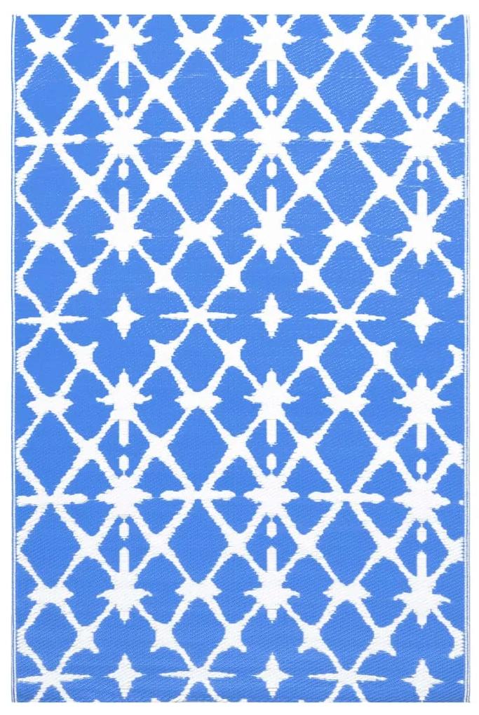 Covor de exterior, albastru alb, 80x150 cm, PP Albastru si alb, 80 x 150 cm
