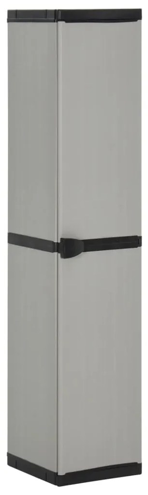 vidaXL Dulap depozitare de grădină, 3 rafturi, gri/negru, 34x40x168 cm