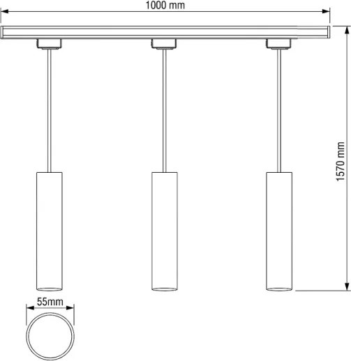 Philips - Lampă suspendată neagră pe cablu pentru sistemul de șină EASYLINK 3xGU10/7W/230V 1m