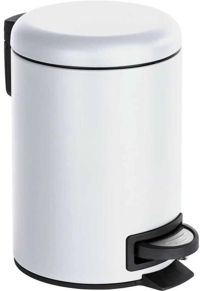 Wenko Coș de gunoi cu pedală Leman 3 l, alb, 3 l
