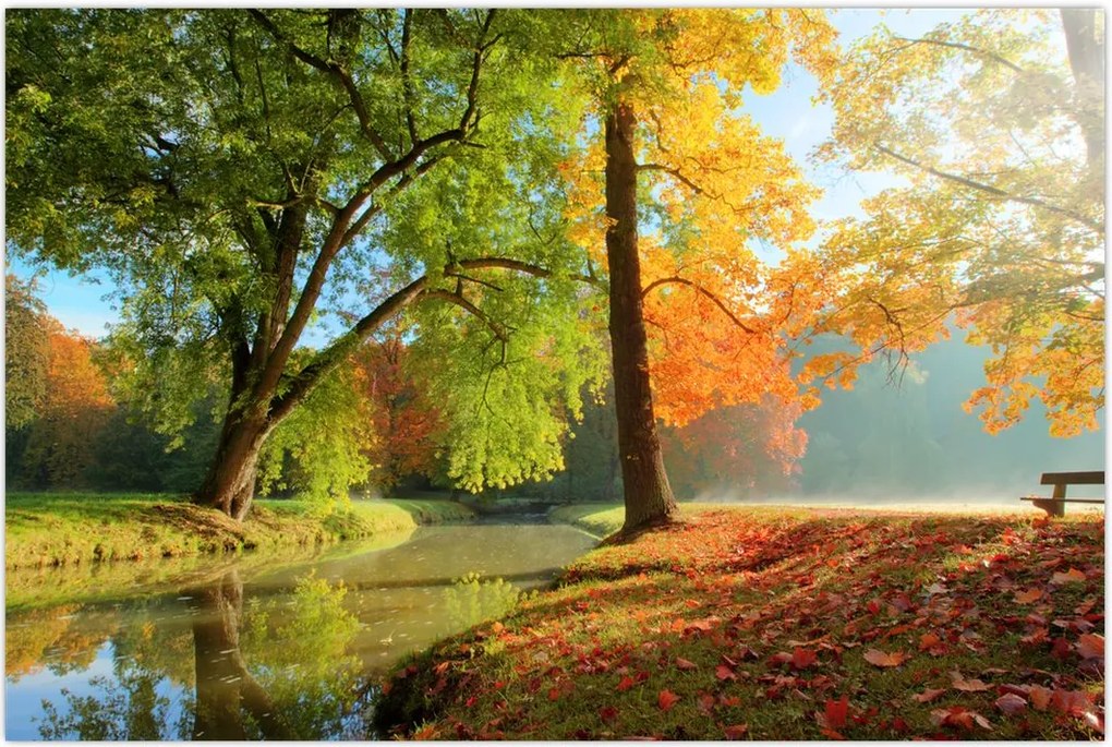 Tablou - Peisaj liniștit de toamnă (90x60 cm)