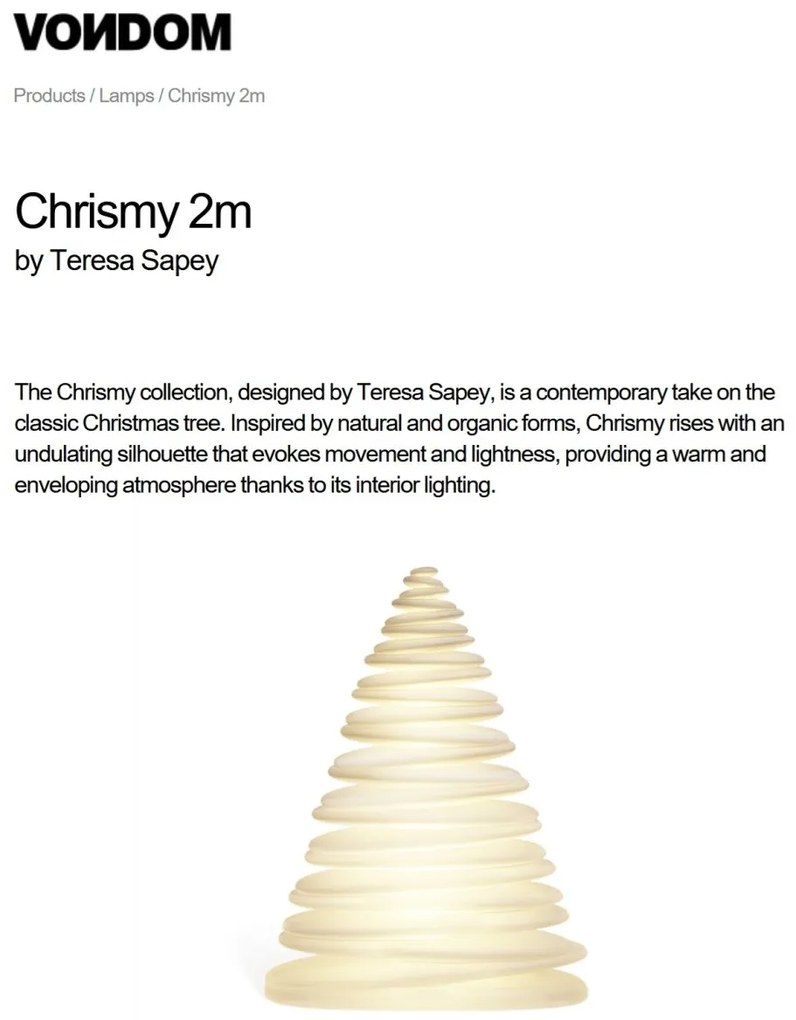 Brad Decorativ CHRISMY 2m ILUMINAT LED, 49072W Vondom