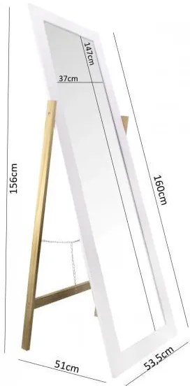 Oglindă 160cm White Lignum