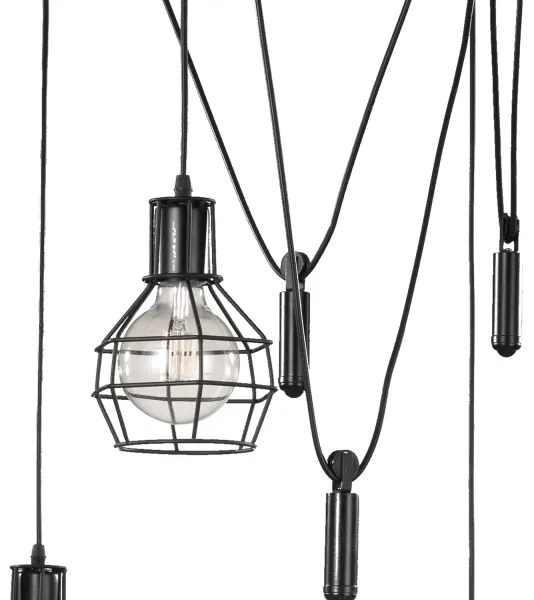 Lustră pe cablu ONLI SPIDER 5xE27/15W/230V spider negru