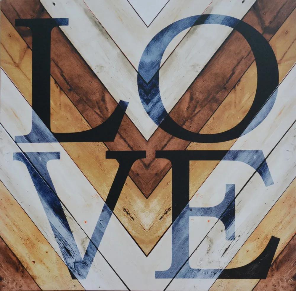Falc Tablou pe pânză - Wood love, 70x70 cm