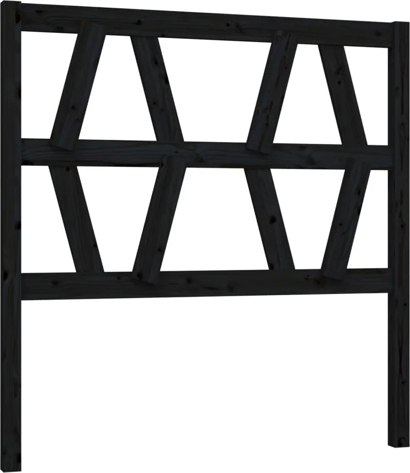 vidaXL Tăblie de pat, negru, 96x4x100 cm, lemn masiv de pin