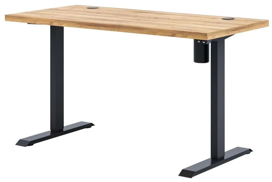 Masă PC cu înălțime regelabilă electric Sonic (stejar craft + Negru). 1054960