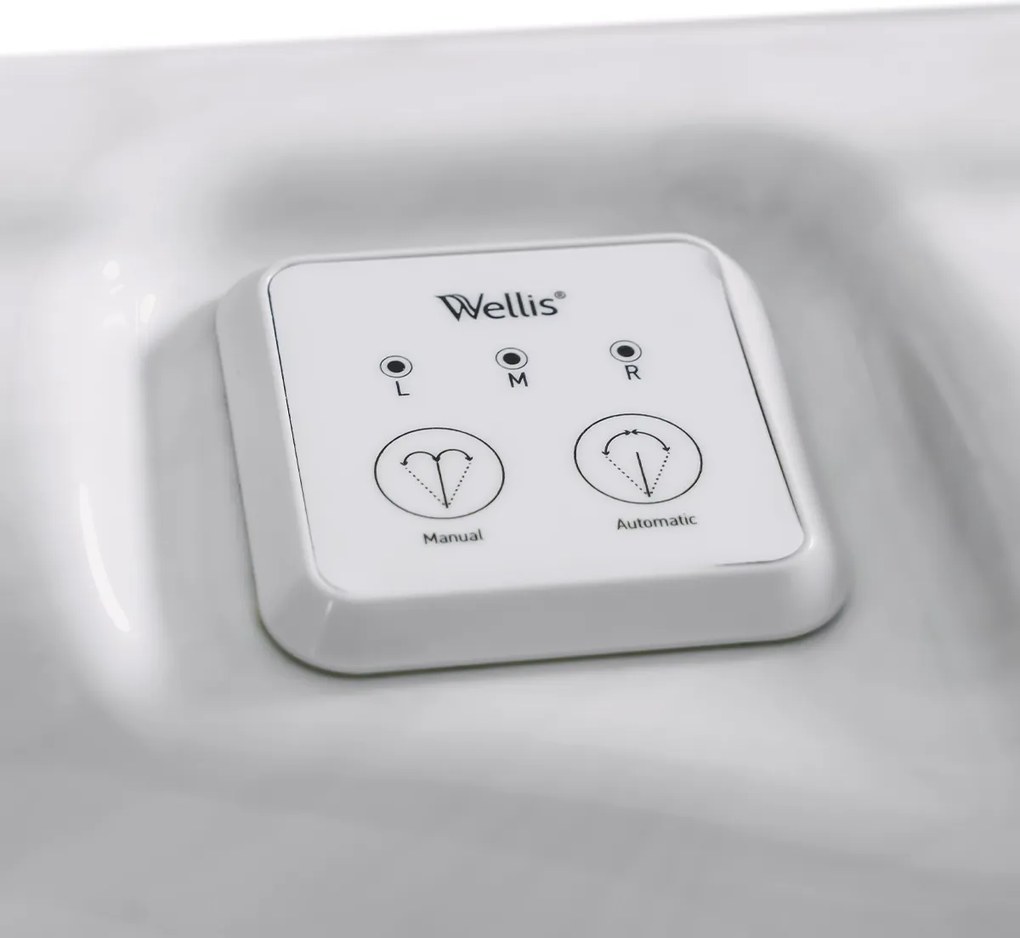 Minipiscina jacuzzi 6 persoane, alb-lucios, 43 jeturi, WiFi, sistem audio, In-Line WIS, Gecko IN.YE-3, scara SMART-IN STEP PEAKLIFE Wellis Atlas Life