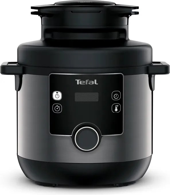 Multicooker Tefal Turbo Cuisine & Fry CY778830, 70 kPa, 1200W, 7.6 l, 15 programe, Acoperire neaderenta, Mentinere caldura, Control digital, Negru