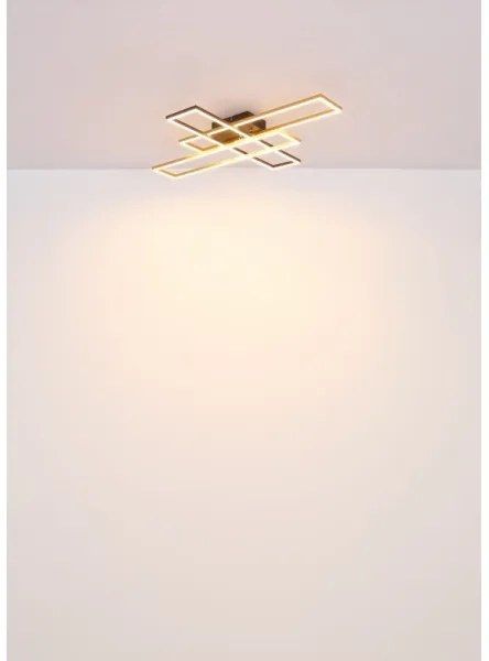 Plafonieră LED Globo 67208-40G DAKARI 40W/230V 3000K 60x80 cm negru/auriu