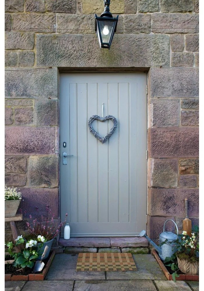 Covoraș de intrare din fibre de nucă de cocos 40x60 cm Pink and Blue Check – Artsy Doormats