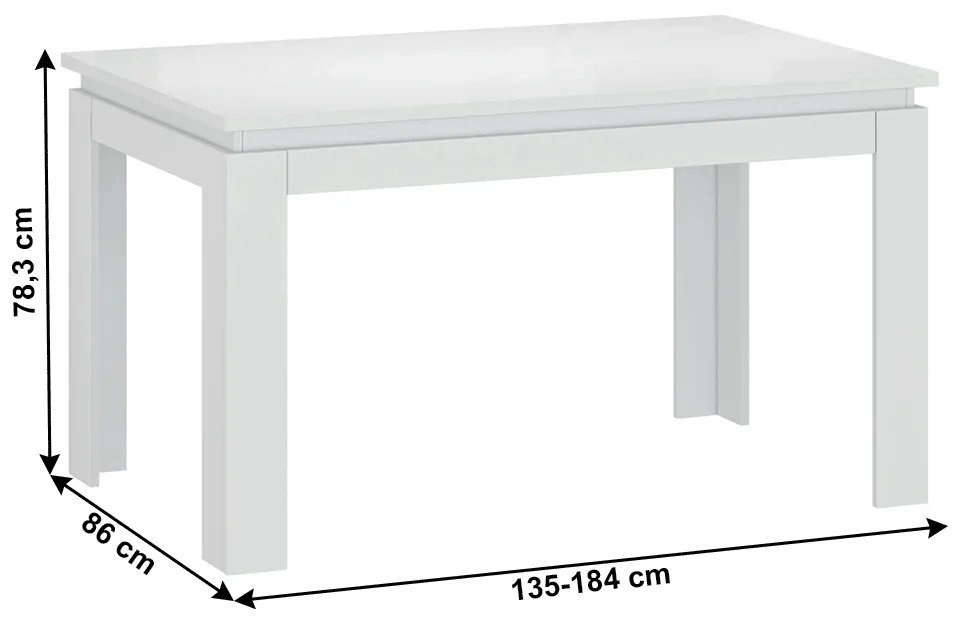 Masă de sufragerie Lafer (alb) (pentru 4 până la 6 persoane). 1034094