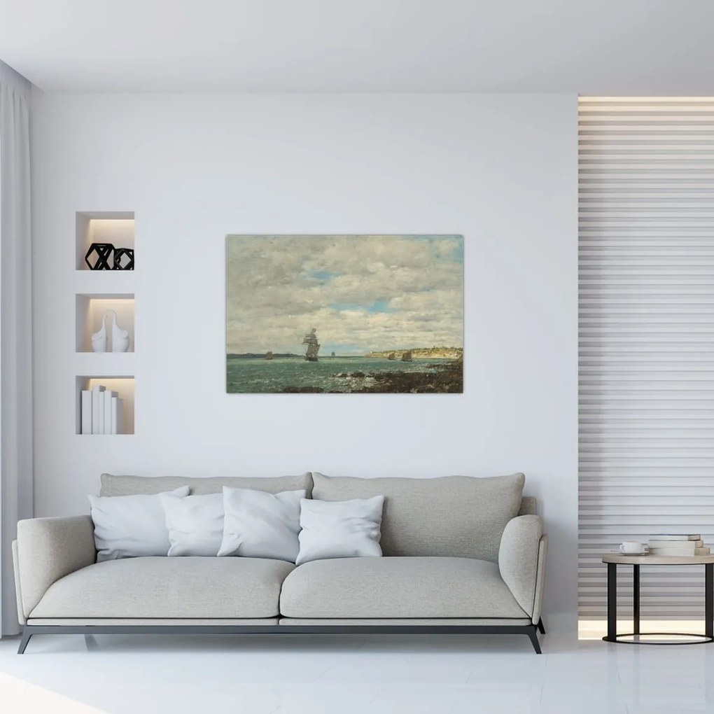 Tablou - Eugène Boudin, Coast of Brittany, reproducere (90x60 cm)