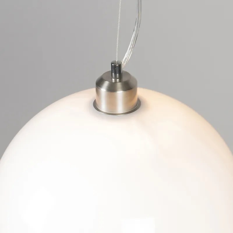 Lampă modernă rotundă cu pandantiv opalescent alb - Globe