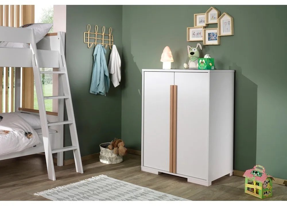 Dulap de copii pentru pat supraetajat Vipack London, alb