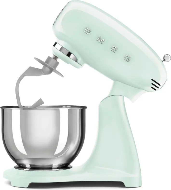 Mixer planetar SMEG SMF03PGEU, 800 W, 4,8 l, 10 viteze, Functie de pornire treptata, Verde pastel