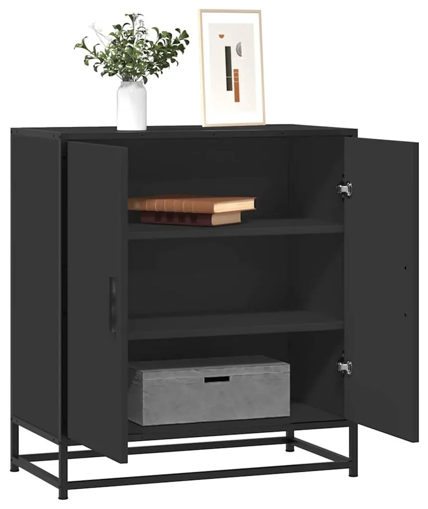 vidaXL Dulap, negru, 68x35x76 cm, lemn prelucrat și metal