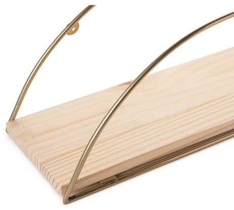 Raft de perete 45x18 cm stejar/auriu