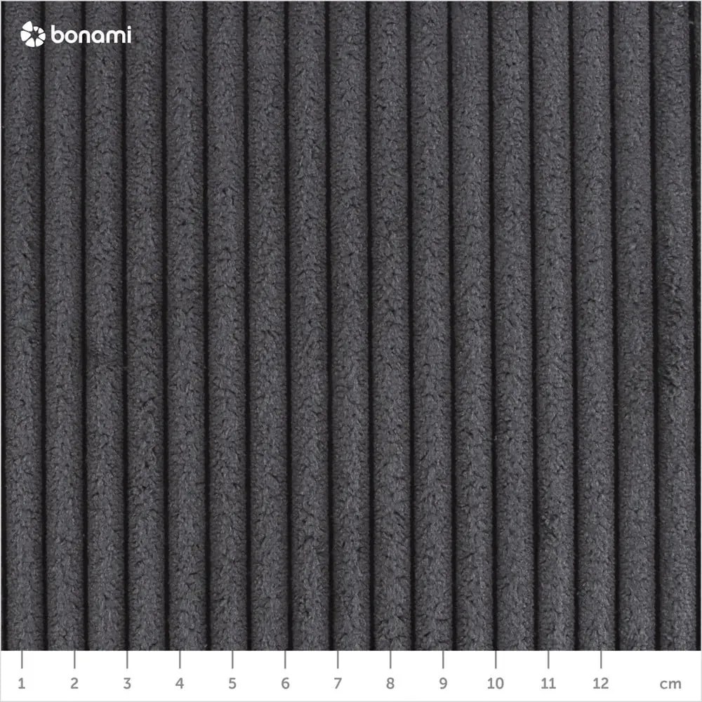 Colțar gri închis extensibil cu tapițerie din catifea reiată (cu colț variabil) Monaco – Bobochic Paris