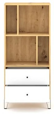 Comodă SULA, stejar artisan/alb