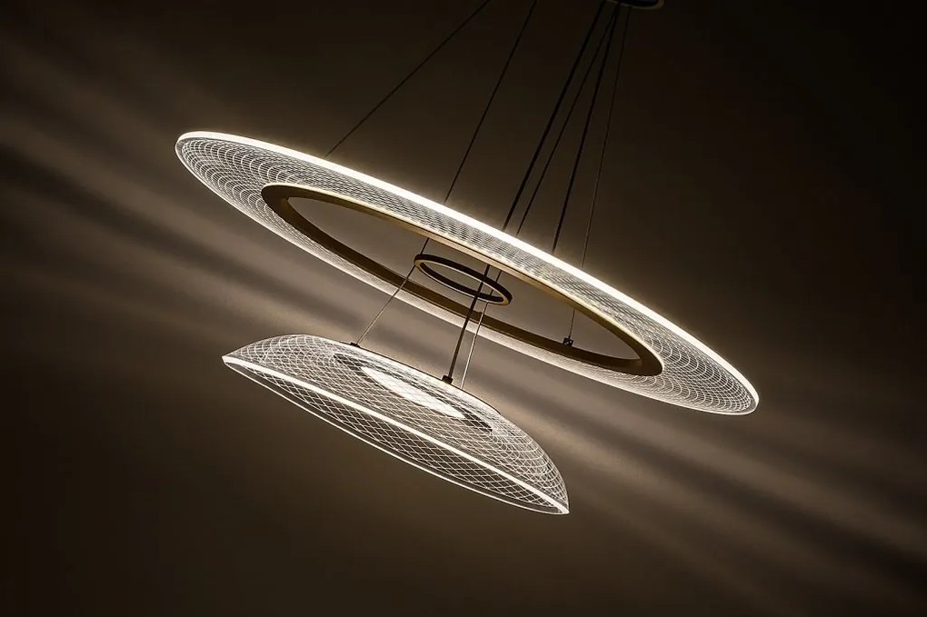 Lustra LED suspendata din metal auriu Zofrael D-55cm