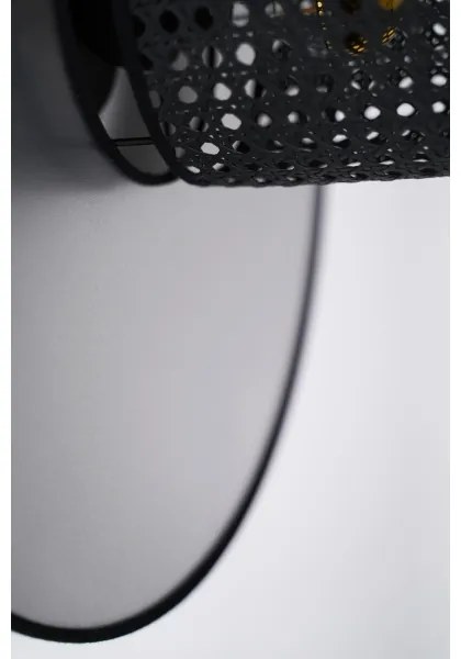 Aplică TOKYO Duolla RATTAN 1xE27/15W/230V d. 50 cm argintiu/negru