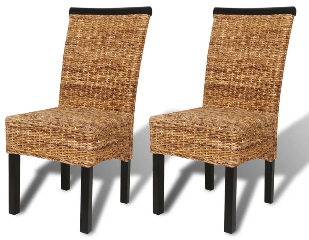 vidaXL Scaune de bucătărie, 2 buc., abaca & lemn masiv de mango