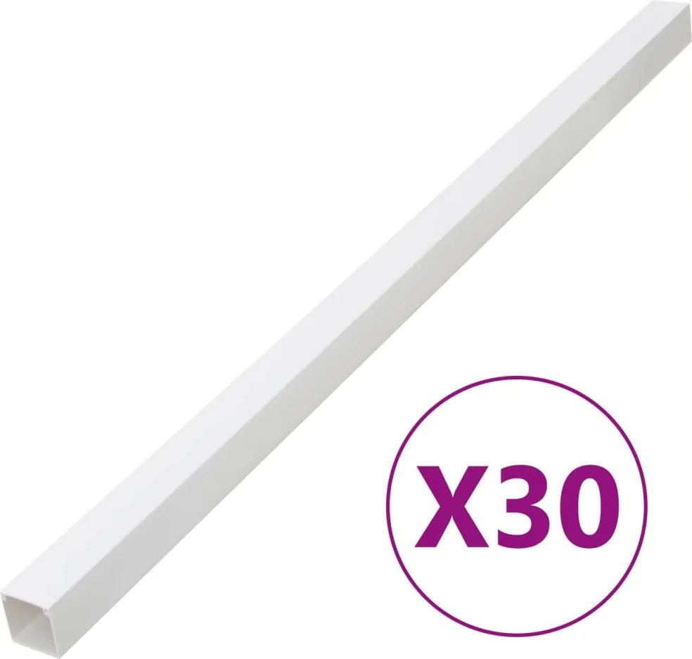 vidaXL Șine de cabluri, 60x40 mm, 30 m, PVC
