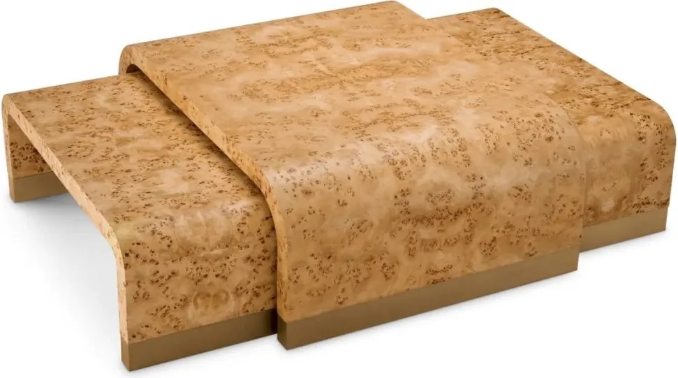 Set 3 Masute design LUX, Furnir Burl Mappa, Maro, Quinton