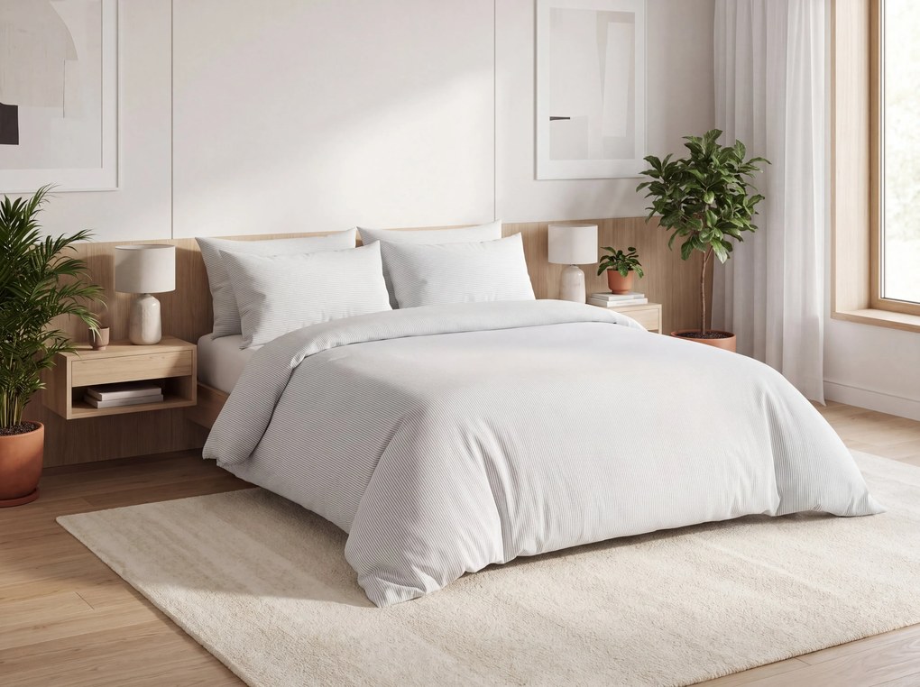 Lenjerie de pat din bumbac LINIE GREY svetle sede Dimensiune lenjerie de pat: 70 x 90 cm | 140 x 200 cm