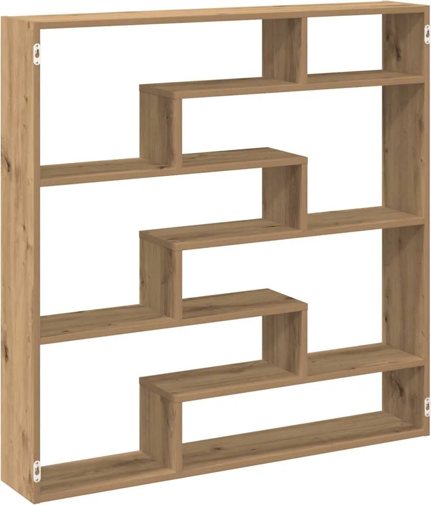 vidaXL Raft cubic de perete cu 7 compartimente stejar artizanal lemn