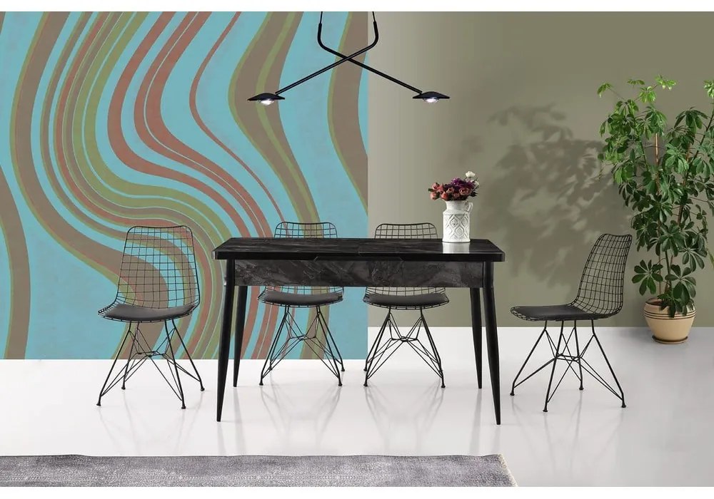 Scaune de dining negre 2 buc. din metal Tivoli – Kalune Design