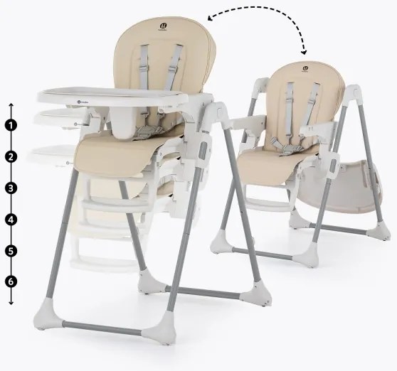 Scaun de masă pentru copii GUSTO verde PETITE&MARS