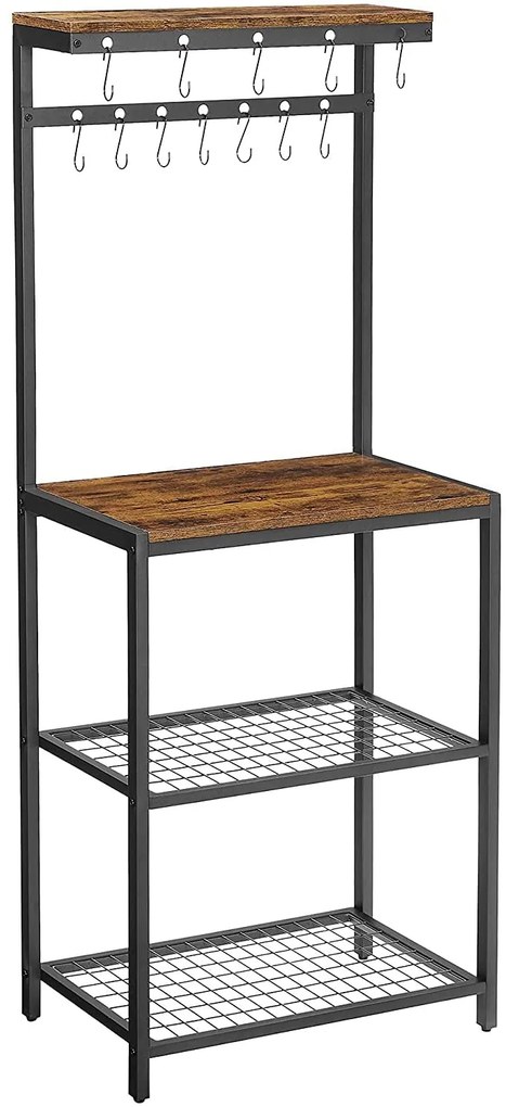 Insulă bucătărie cu rafturi depozitare, Raft bucătărie 60 x 151,5 x 40 cm