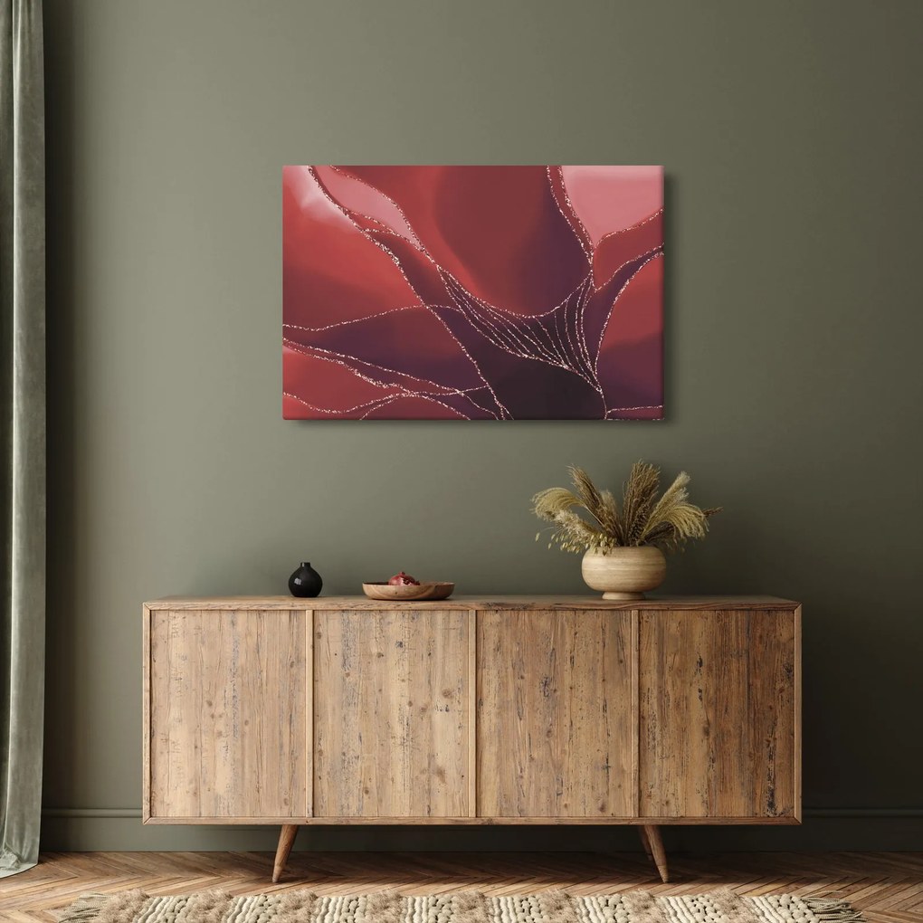 Tablou - Floare abstractă roșie N⁰2 (90x60 cm)