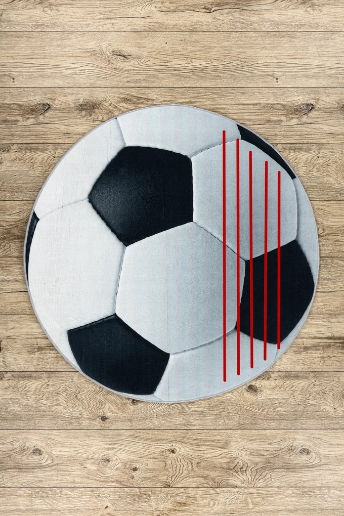 BAMBINO 2139 cerc covor lavabil - Fotbal pentru copii anti-alunecare - negru / alb - SECUNDAR-COTATI PRODUSUL