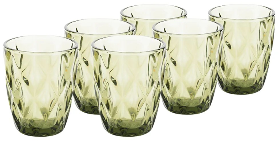 Set de pahare de apă, 6buc, 240 ml, verde, BAROLO TYPE 2