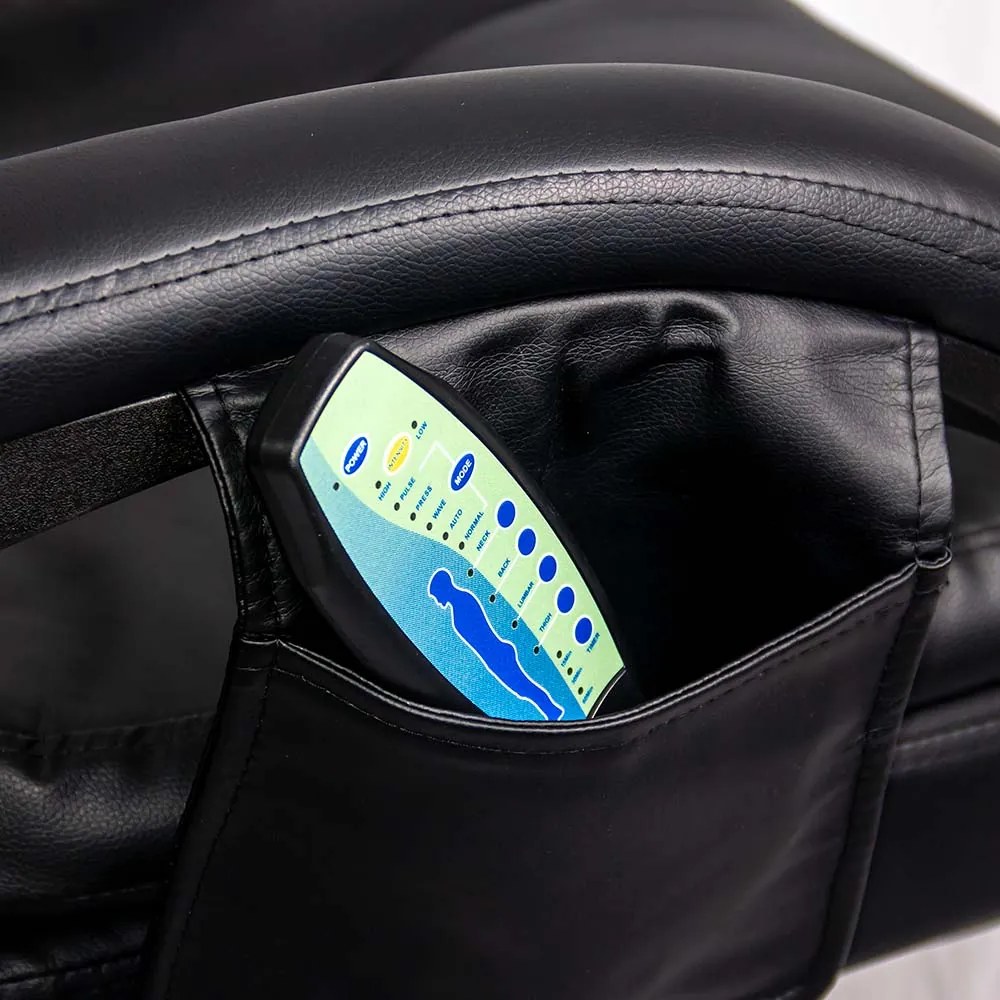 Scaun de birou cu masaj din piele ecologică cu suport pentru picioare OFF 935 negru