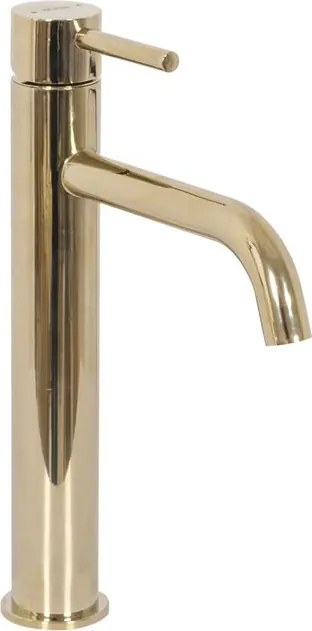 Set lavoar Sofia marble negru + baterie inalta Lungo auriu + dop universal auriu