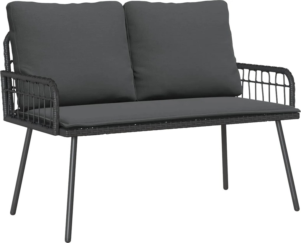 vidaXL Bancă de grădină cu pernă Antracit 114 x 64 x 90cm Oțel