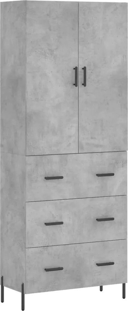 vidaXL Dulap înalt, gri beton, 69,5x34x180, lemn compozit