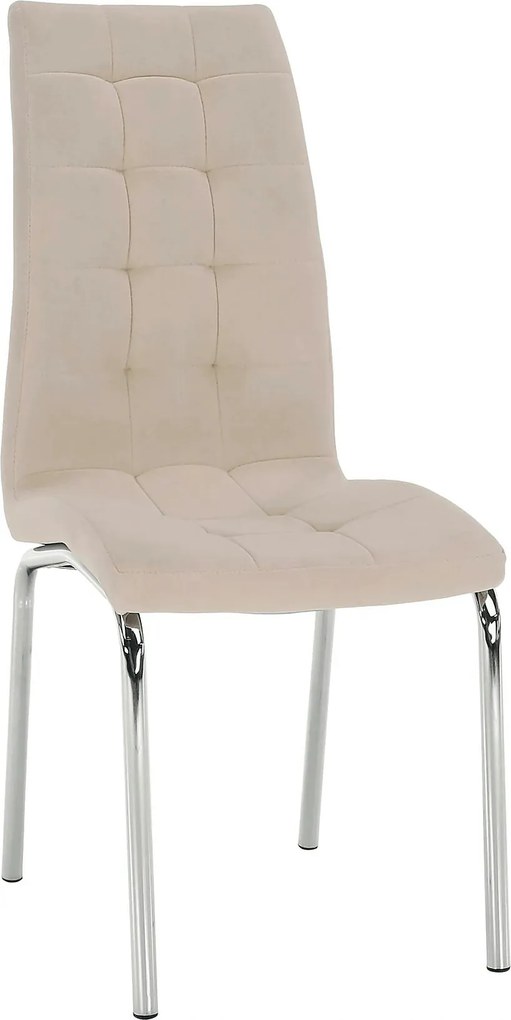 Scaun GERDA NEW, bej, stofa clasica/metal, 42x58x103 cm