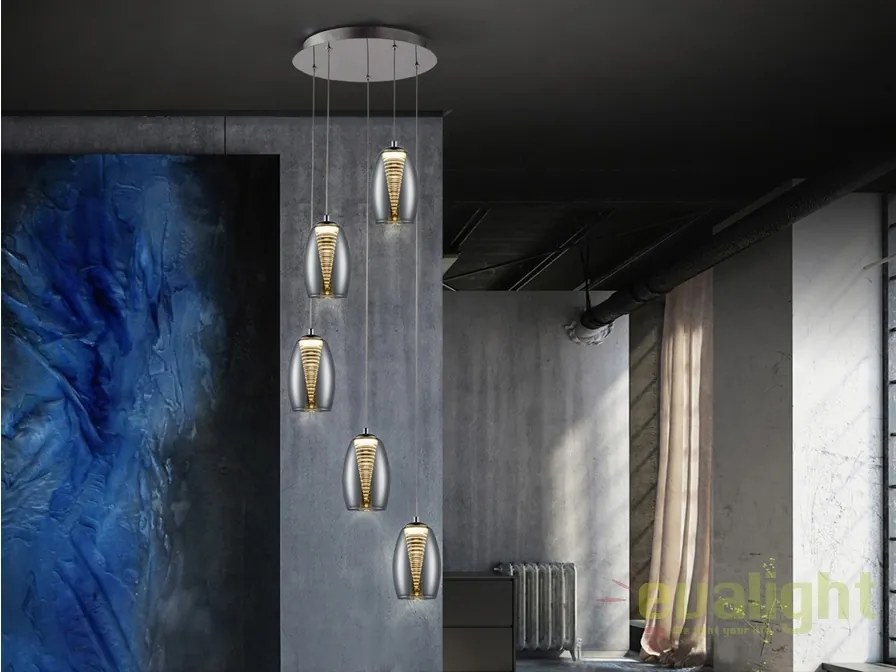 Lustra LED design modern cu 5 pendule Nebula SV-584438