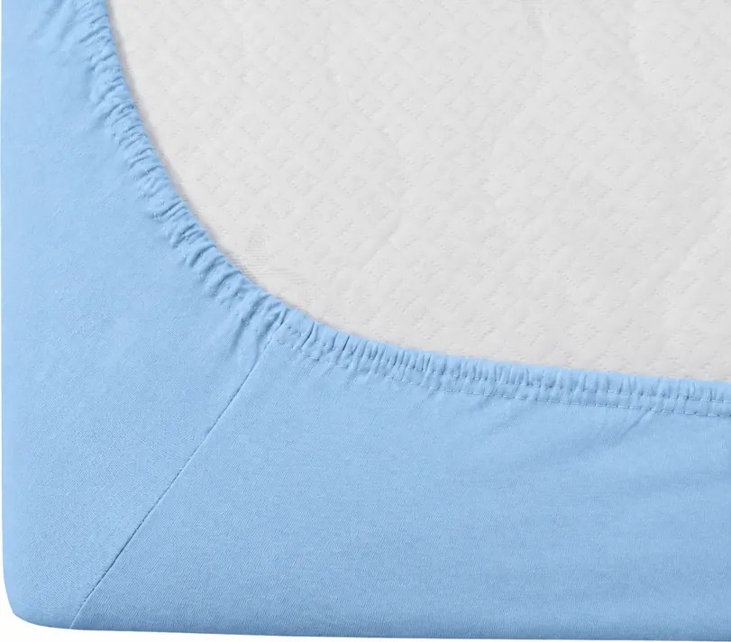 Cearsaf Jersey EXCLUSIVE albastru ghetar 90 x 200 cm