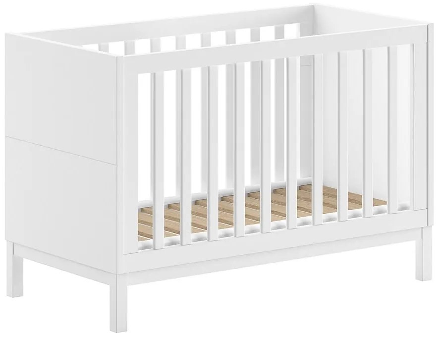 Pătuț alb din lemn de pin 60x120 cm Eva – Vipack