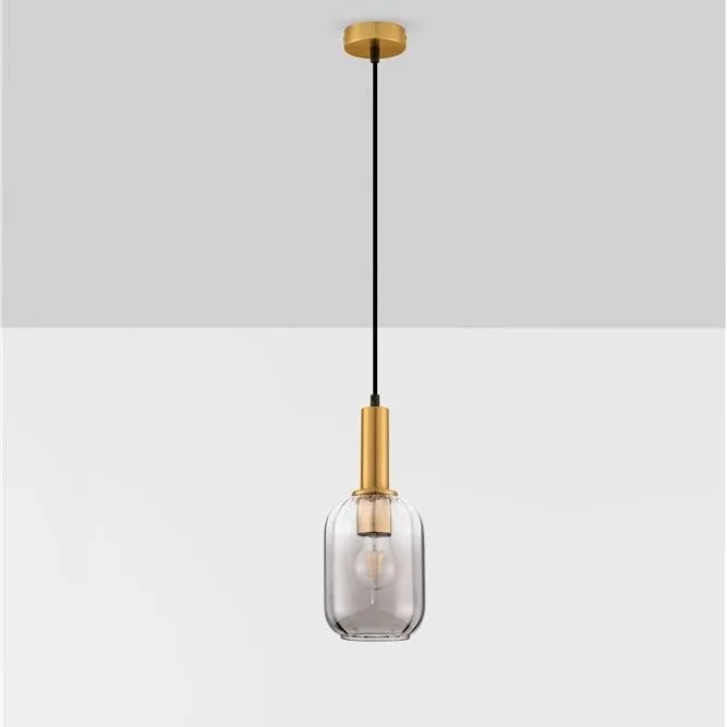 Pendul modern, Metal, Auriu, Sticla, Fumurie, MAHO